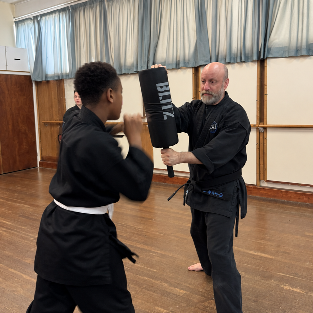 Brian Southon of Shuhari Self Defence Cippenham teaching a beginners karate class