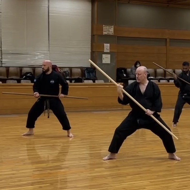 Brian Southon of Shuhari Self Defence Cippenham training in Japan with his instructor Olgun Tiltay