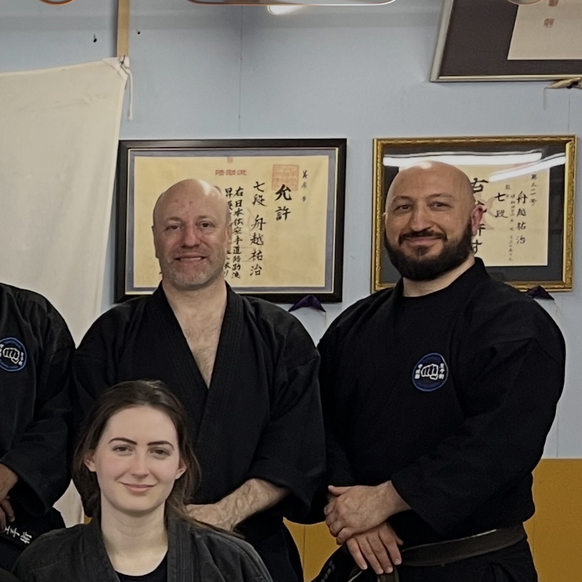 Brian Southon of Shuhari Self Defence Cippenham training karate in Japan with his instructor Olgun Tiltay