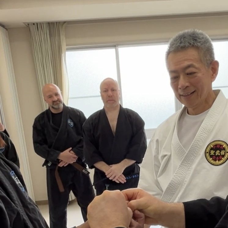 Brian Southon of Shuhari Self Defence Cippenham learning martial arts basics in Nagoya Japan from Hideki Yamada Sensei