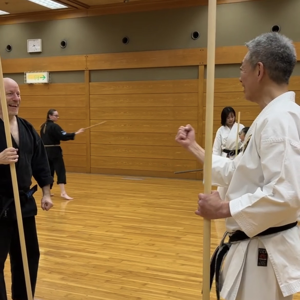 Brian Southon of Shuhari Self Defence Cippenham with Hideki Yamada Sensei in Nagoya Japan