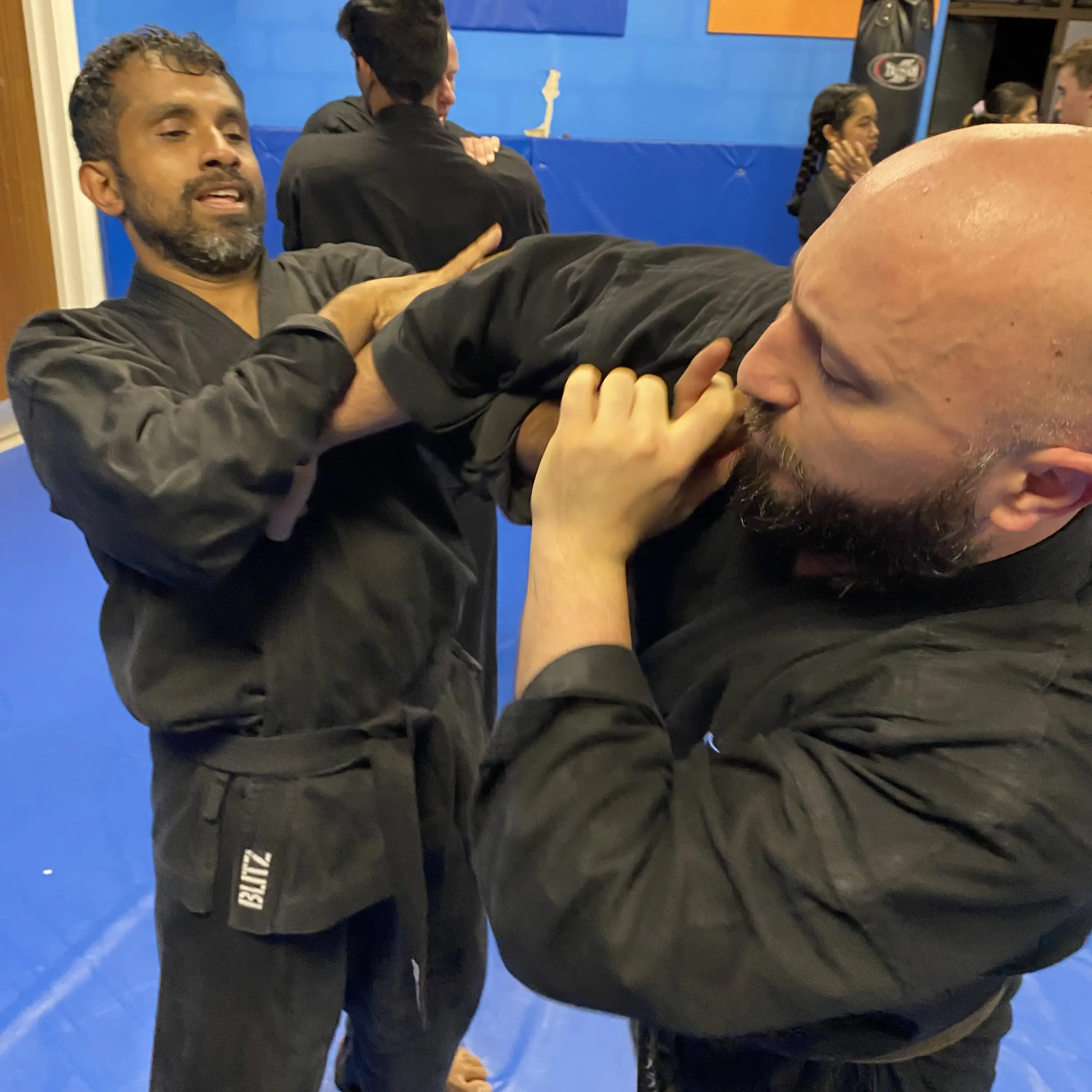 John Moses of Shuhari Self Defence Bracknell training with his instructor Olgun Tiltay John Moses of Shuhari Self Defence Bracknell training with his instructor Olgun Tiltay